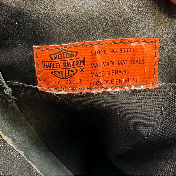 Harley-Davidson Black Leather Heeled Boots with Harness Ring - Picture 13 of 13